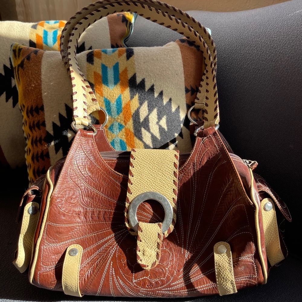Hand tooled Leathers in Leather purse